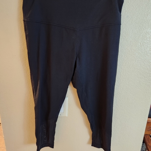 Zella Black Hatha Crop Mesh Workout Athletic Leggings XL - Picture 3 of 5